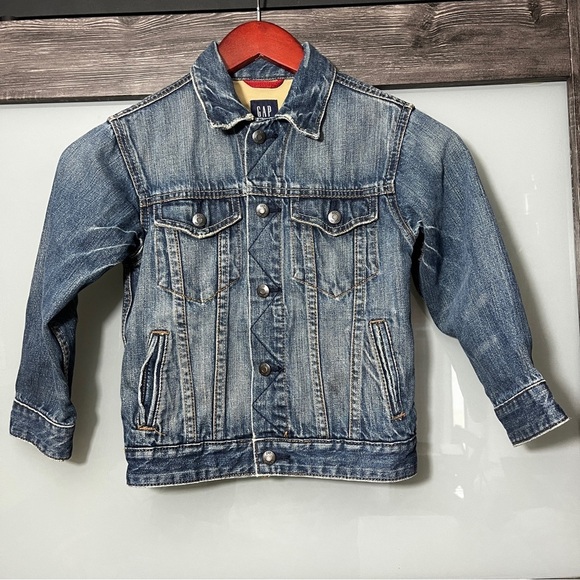 GAP Other - GAP Kids Classic Y2K Blue Jean Jacket Distressed Size XS 4-5 100% Cotton Western